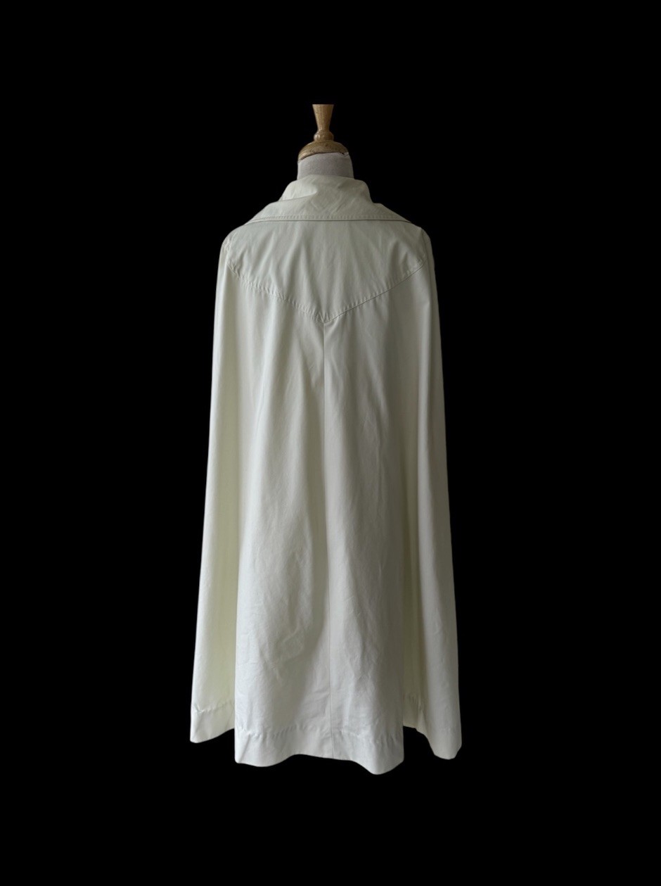 Vtg 70s Ivory Canvas Cape Jacket OS Cloak Boho Classic *No Belt * As Is