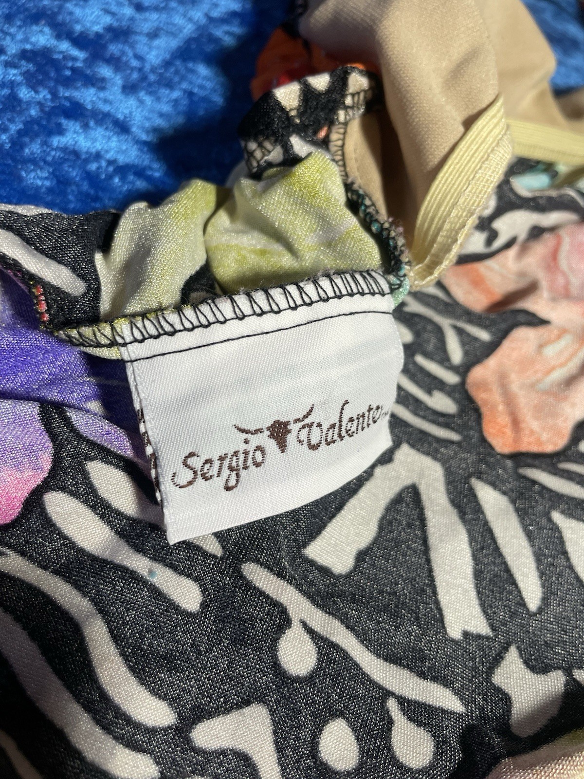 Vintage Sergio Valente Swimsuit 90s Floral Abstract 9/10