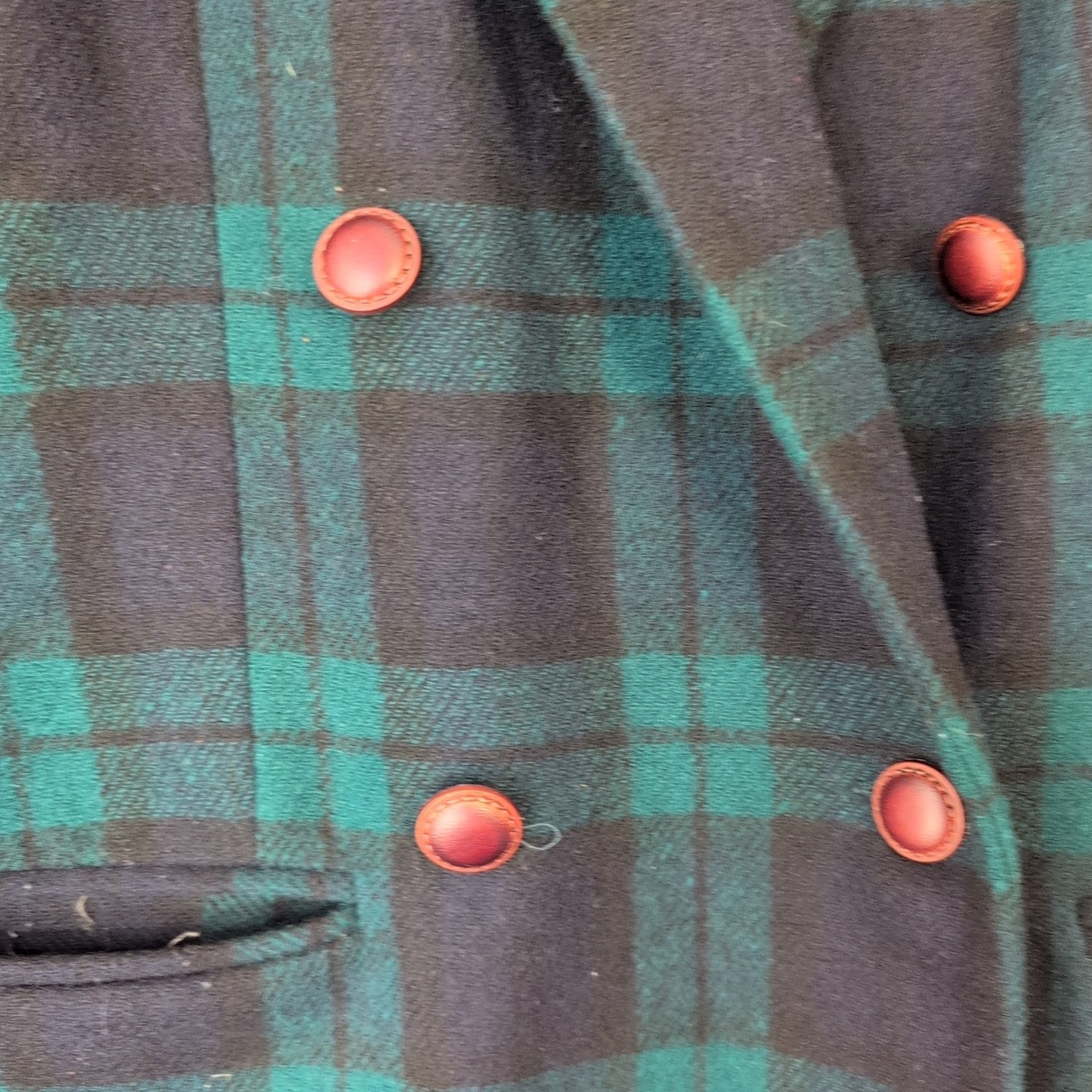 Vintage wool blazer M blue Green Plaid Shoulder Pads grunge goblin indie 80s 90s