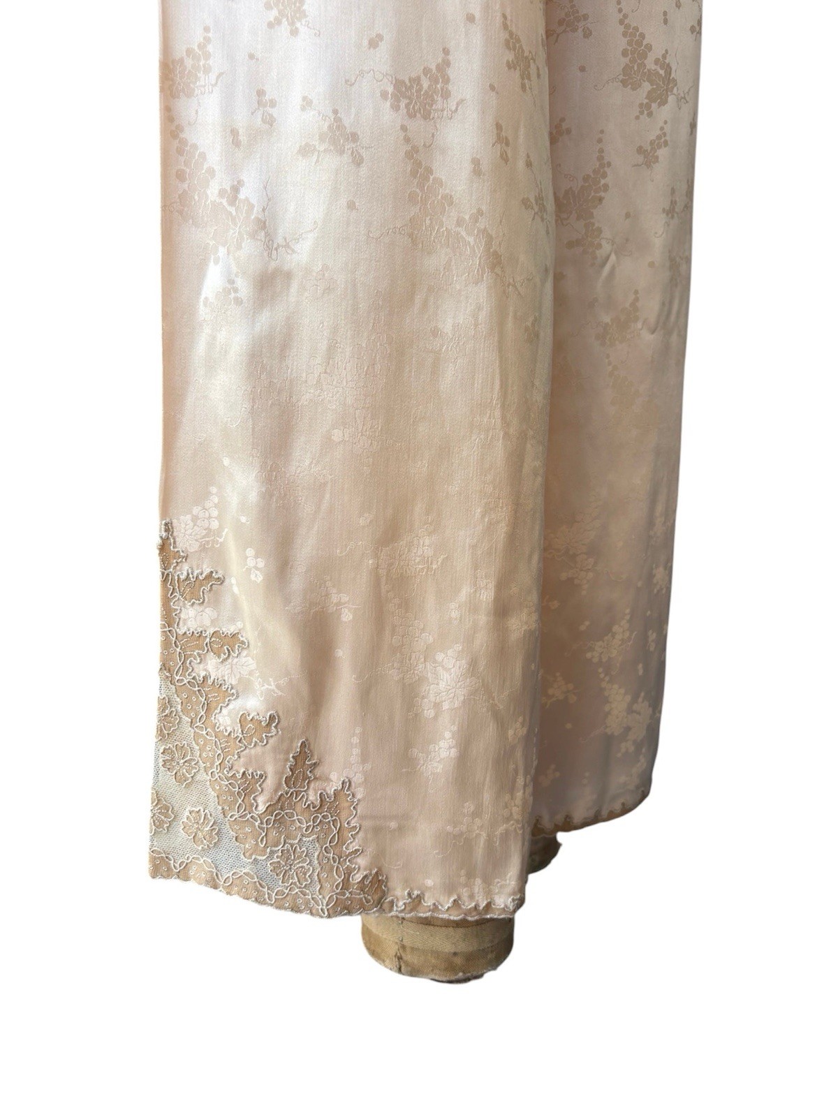 1930s silk jacquard blush pink 3 pc loungewear ensemble bias cut bridal Pajama