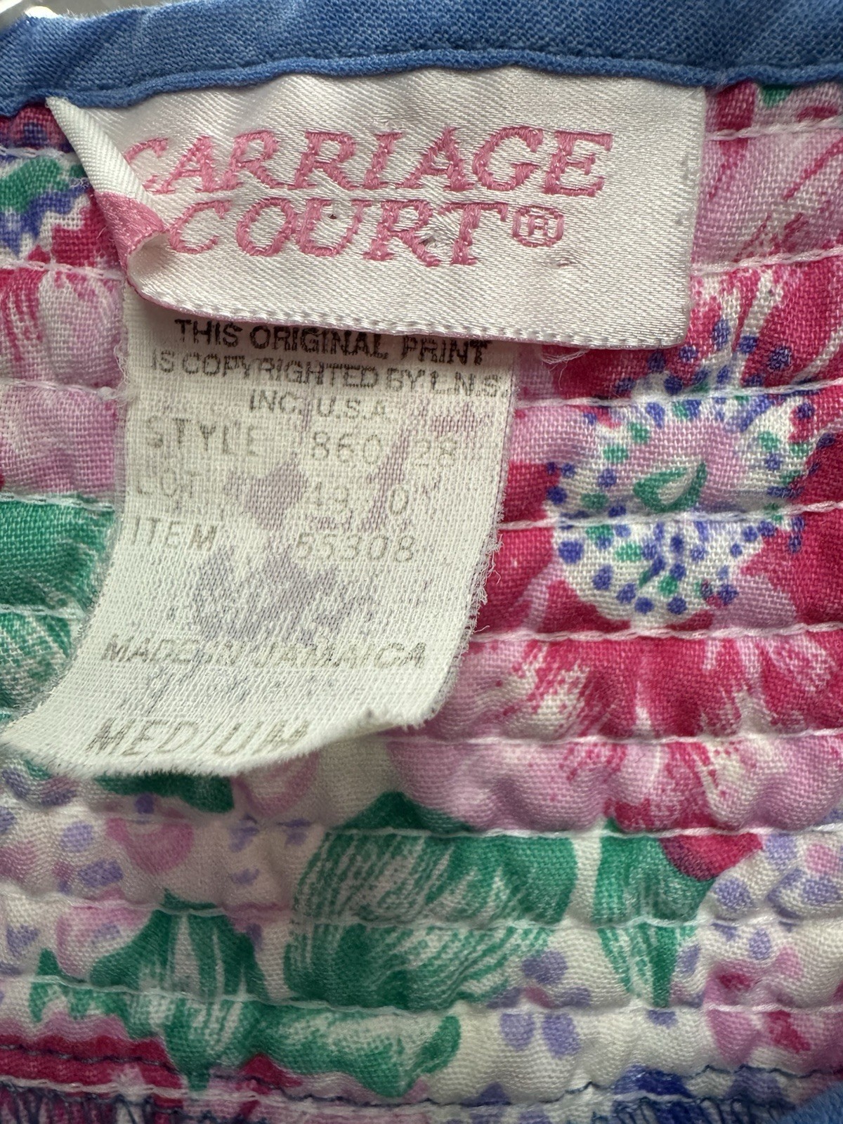 Sears Carriage Court Blue M House Patio Dress Robe Duster Lounger Granny Core