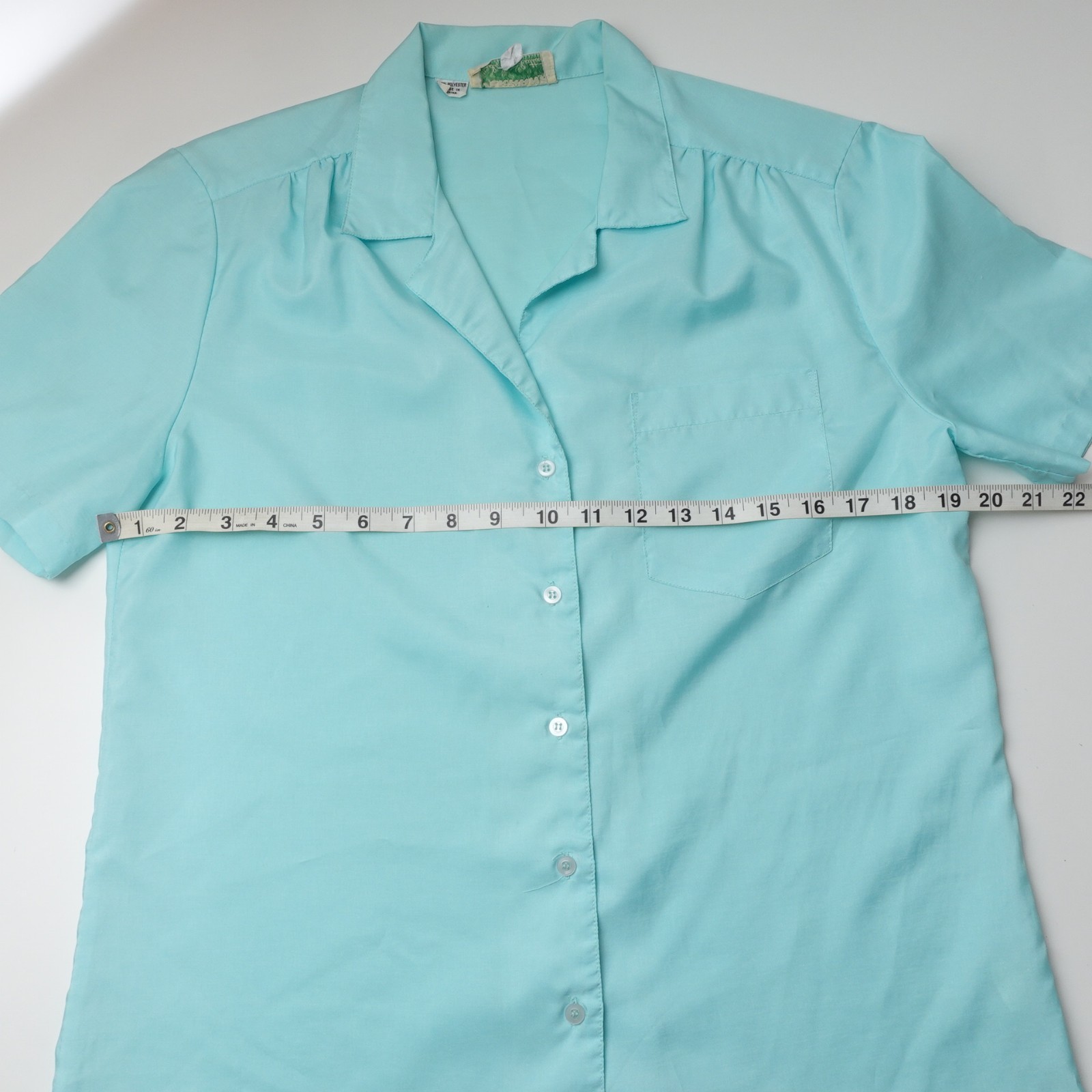 Vintage 70s Silkhana by Lady Manhattan Button Up Blouse Short Sleeve 14 Large