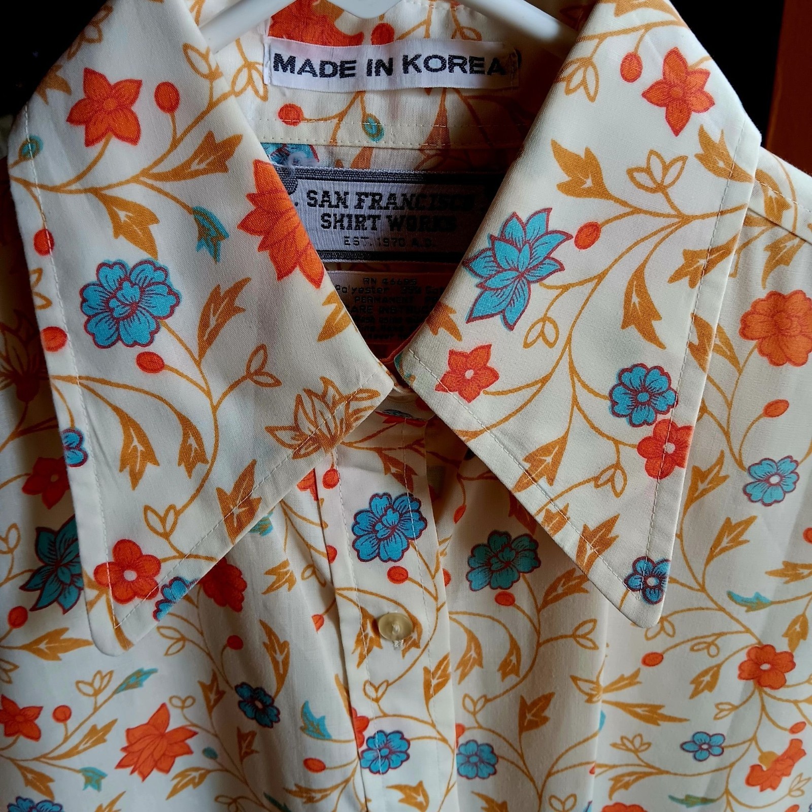True Vintage Hippy Boho Top Medium 9/10 San Francisco Shirt Works Floral Blouse