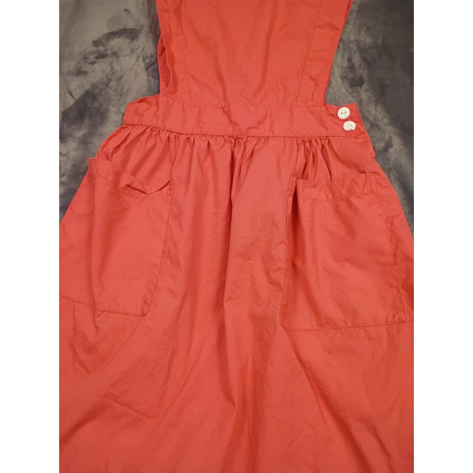 Angelica Vintage Pinafore Dress Womens 32 Coral Pink Hospital Auxiliary Member