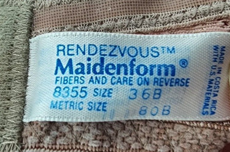 Vintage Maidenform Rendezvous Strapless Underwire Demi Bra Pink Style 8355 36B