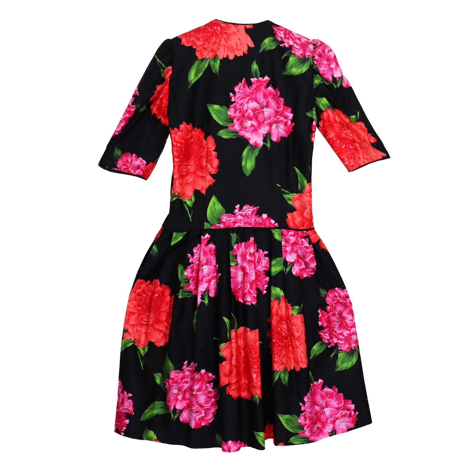 Vtg 80s Kappi Drop Waist Dress Polished Cotton Floral Peony Chintz Whimsigoth 6