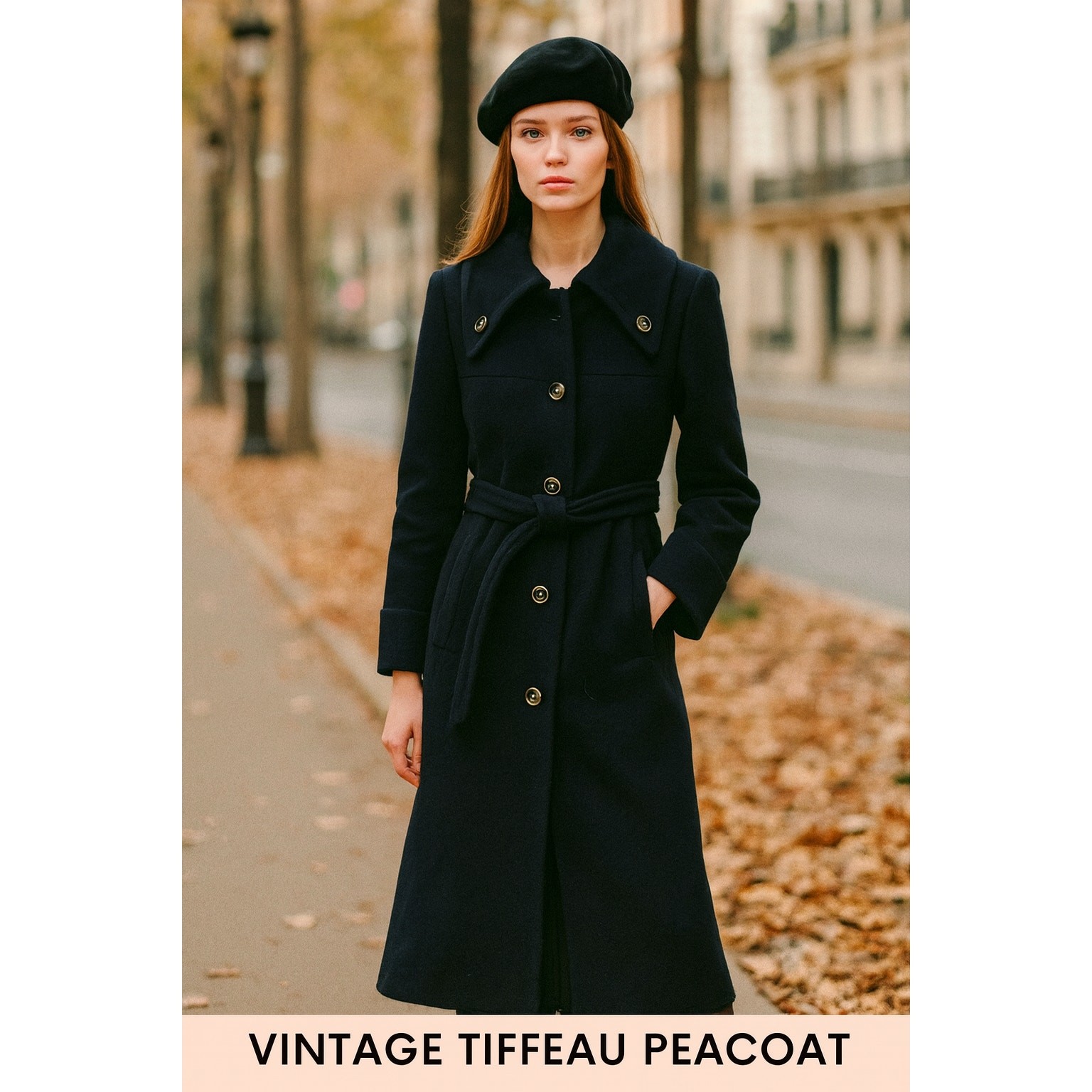 Jacques Tiffeau Peacoat Small Women’s Vintage VTG Navy Blue Wool 1960s Trench