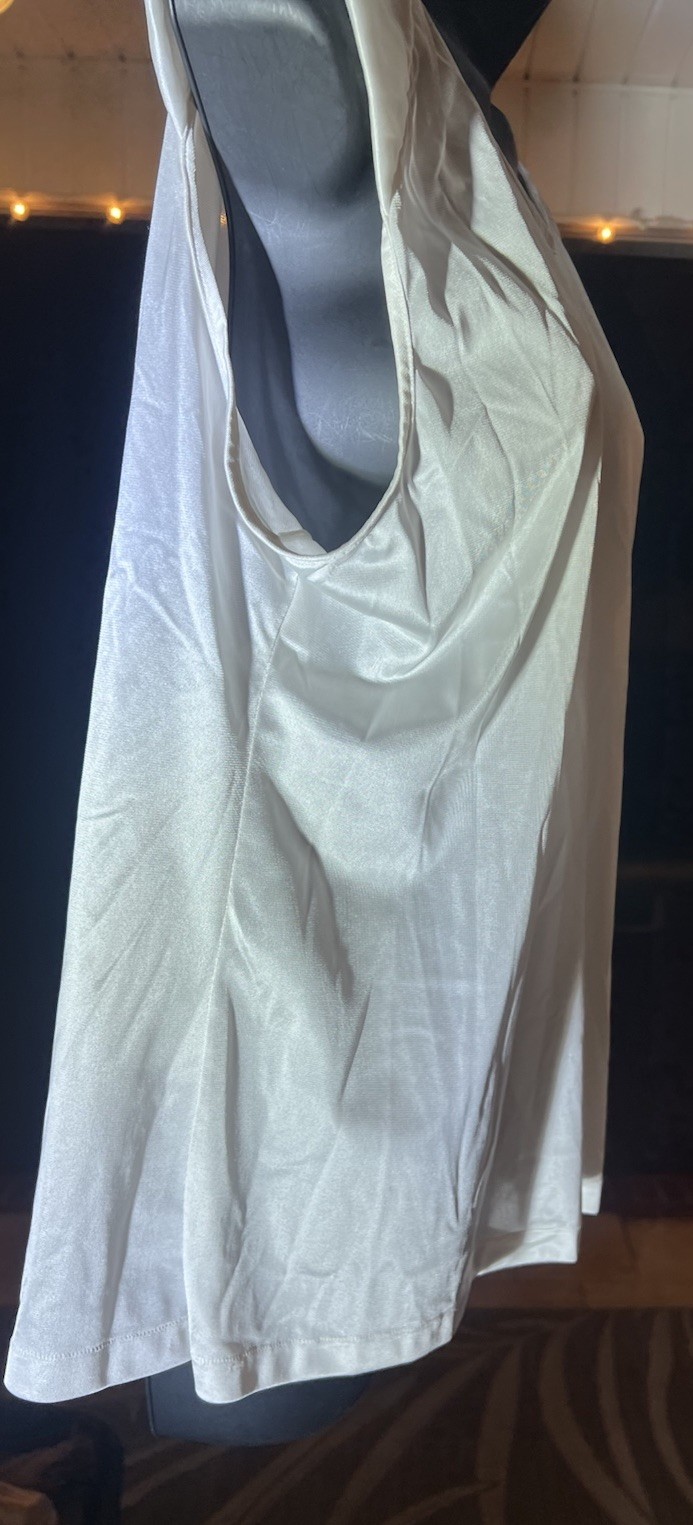 Vintage Bali Nylon Camisole Womens Size 44 White Padded Shoulders Antron USA
