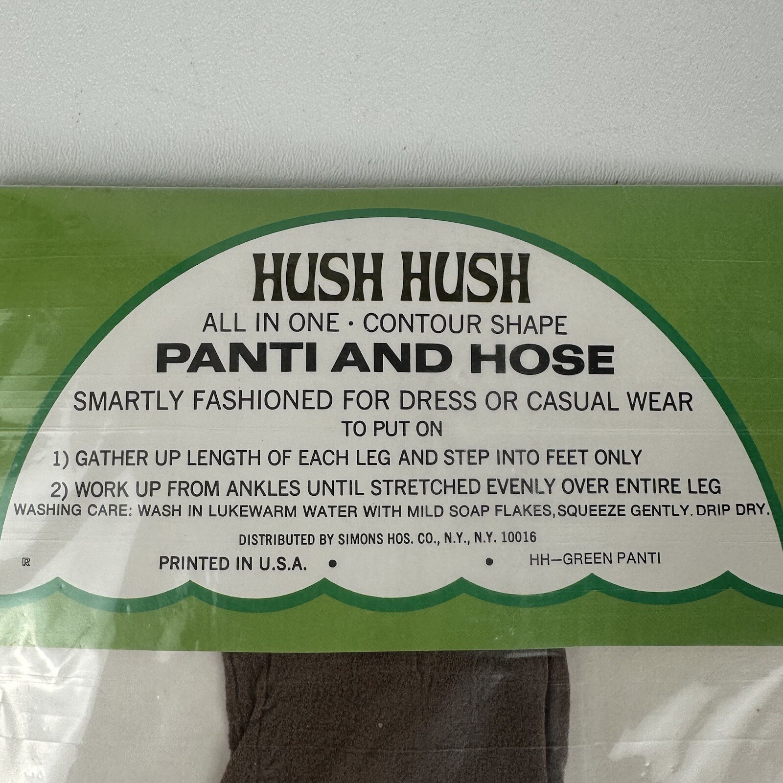 Vintage Hush Hush All In One Panties and Panty Hose Sandalfoot Taupetone Size AB