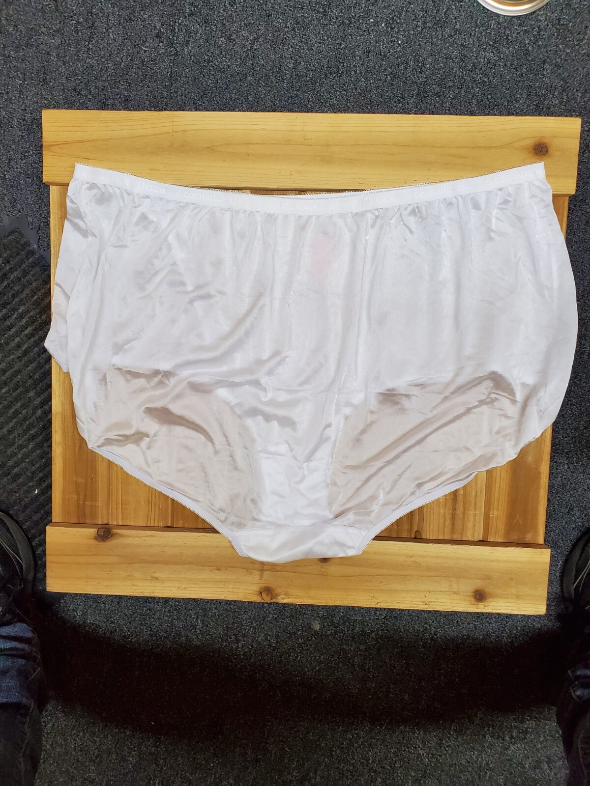Vtg Sheer Panties Shiny Silky Nylon Gusset Sz 14 Sissy Sexy Granny Panty