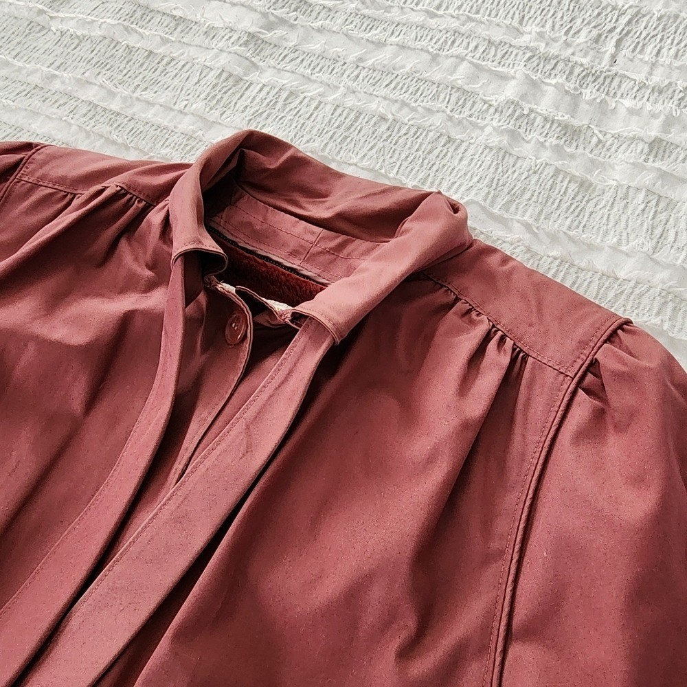 VTG London Fog Trench Coat Women 10 Reg Burgundy Classic Preppy Retro Outwear