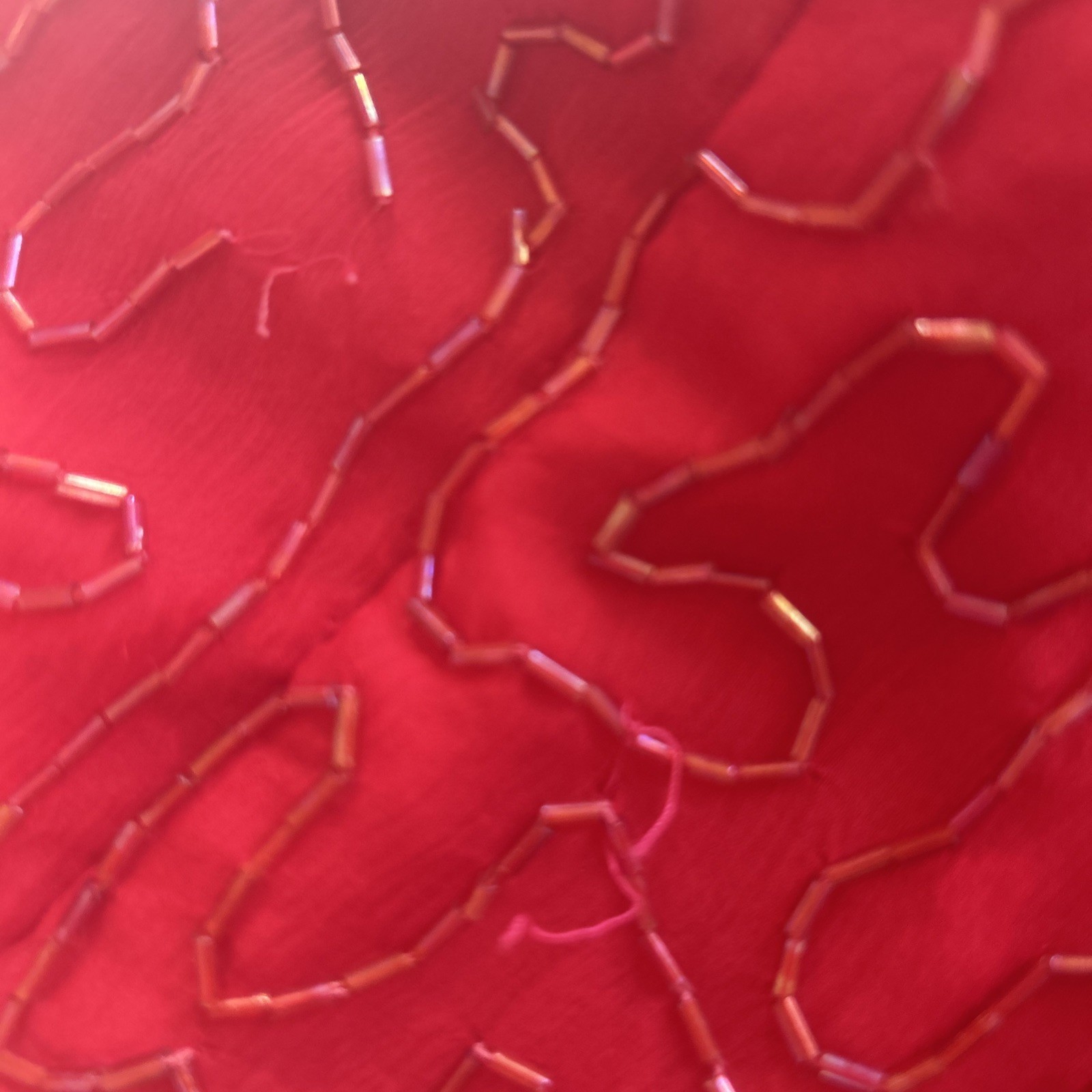 Vintage 1980’s Laurence Kazar New York Beaded Sequined Red Dress Size M