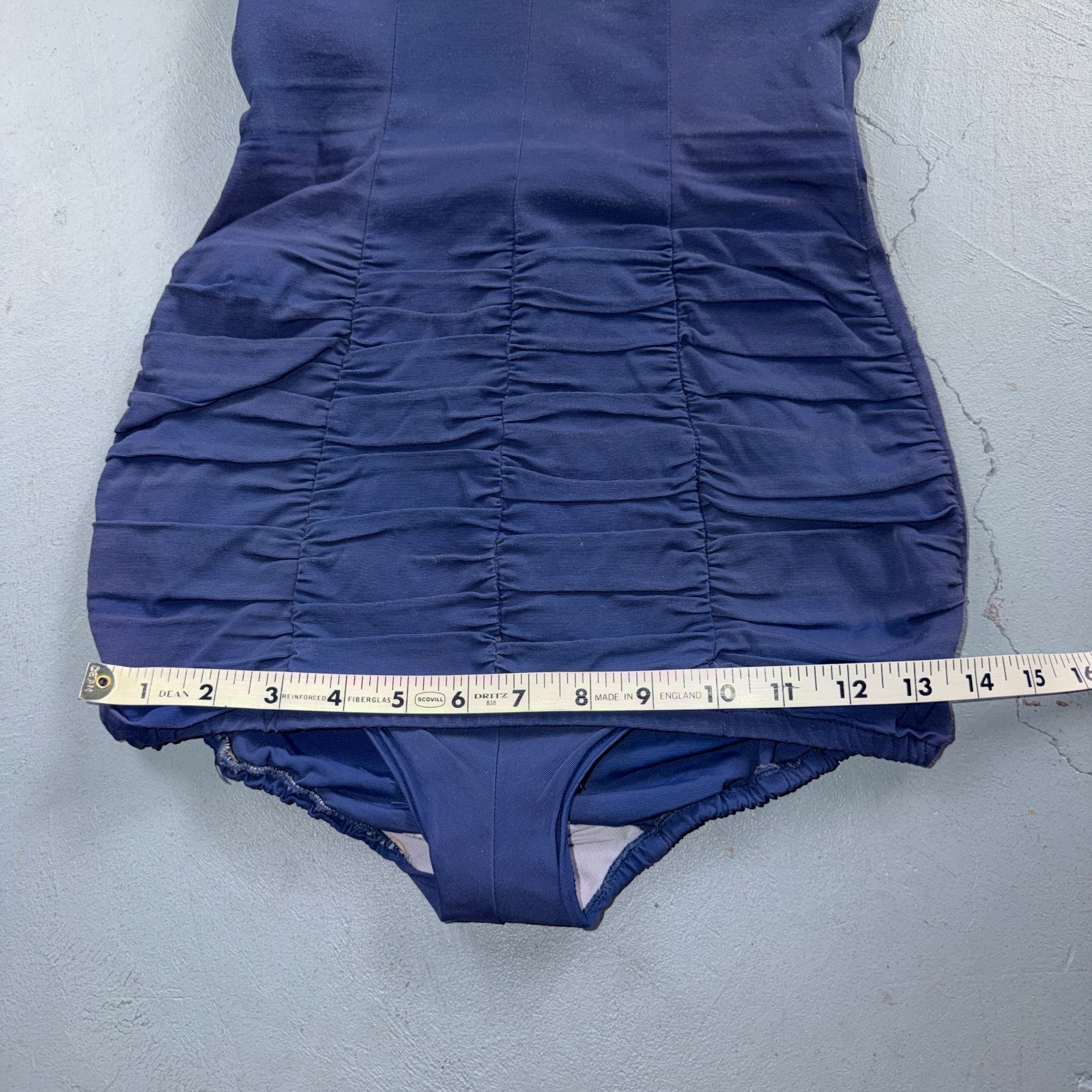 Alix Of Miami Rhinestone 1950s VTG Bathing Suit Swimsuit Hollywood Swim Wear Blu