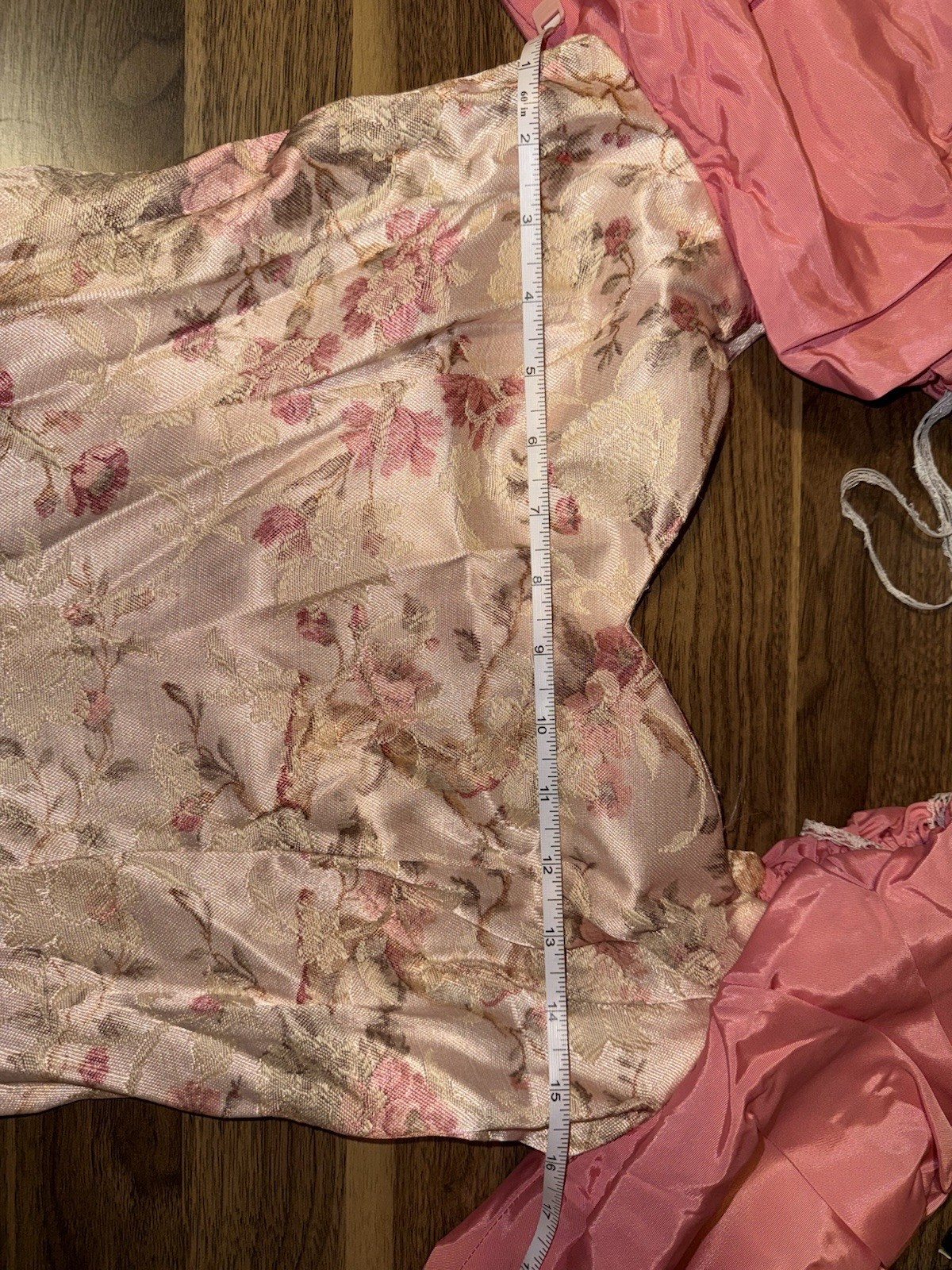 Vintage Glenrob 80s Puff Sleeve Prom Dress Pink Floral Bridgerton 9/10 USA Made