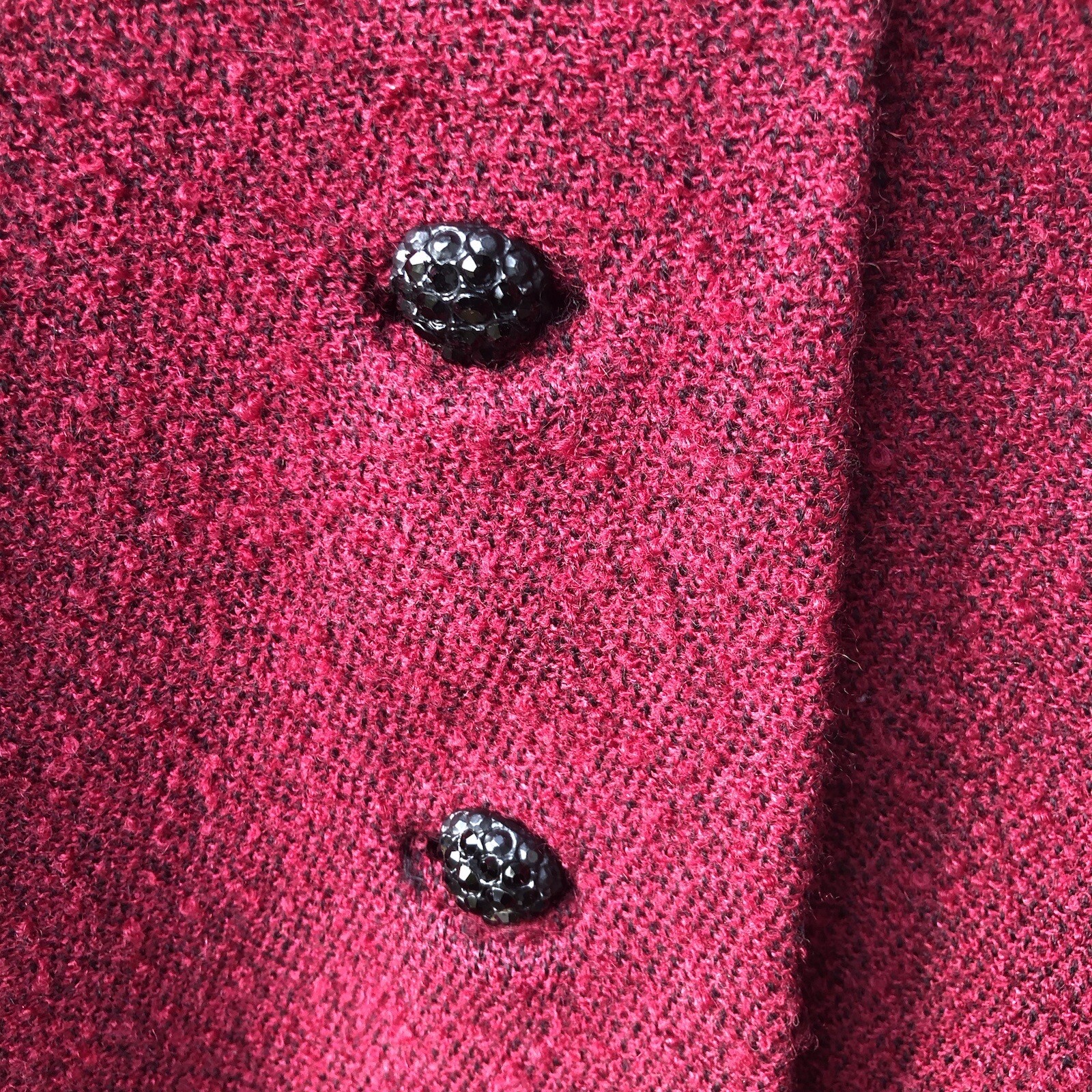 John Wanamaker Brynwood Wool Coat Sz M L Fur Collar Burgundy Lined Vtg 50 Womens