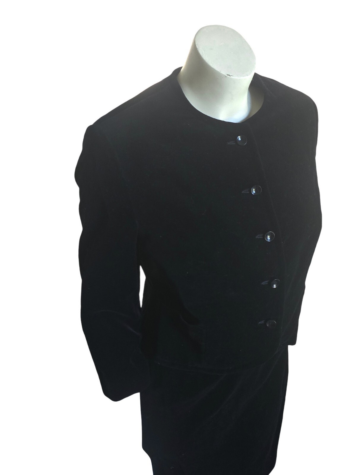 vintage 50s 60s black velvet skirt suit Country Clothes Handmacher 12