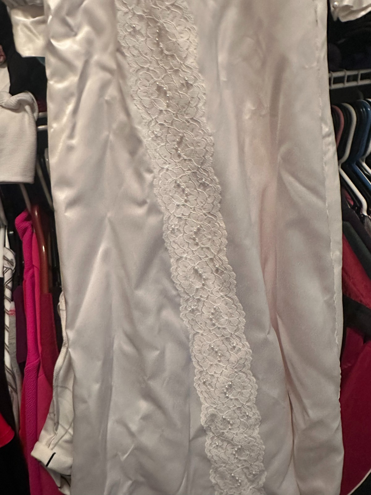 Vintage Satin Lace Wedding Dress Veil & Train Set – Pristine Preserved Box