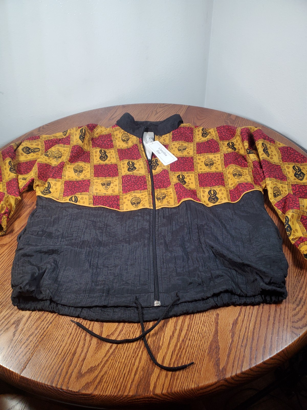 Vtg 1980s-1990s Colorblock Windbreaker Jacket By Erica Brooke African Tribal