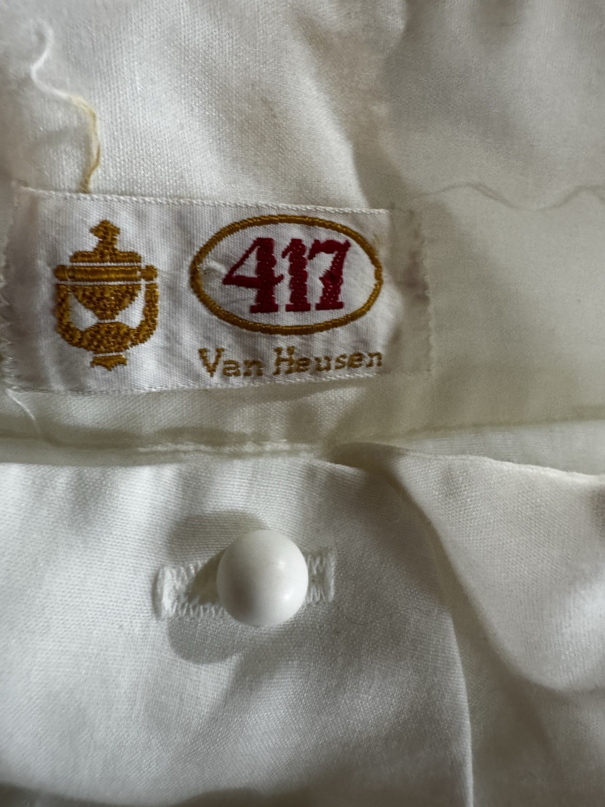 Vintage 417 Van Heusen Embroidered Blouse Hippie Peasant Yellow Flowers Size Med
