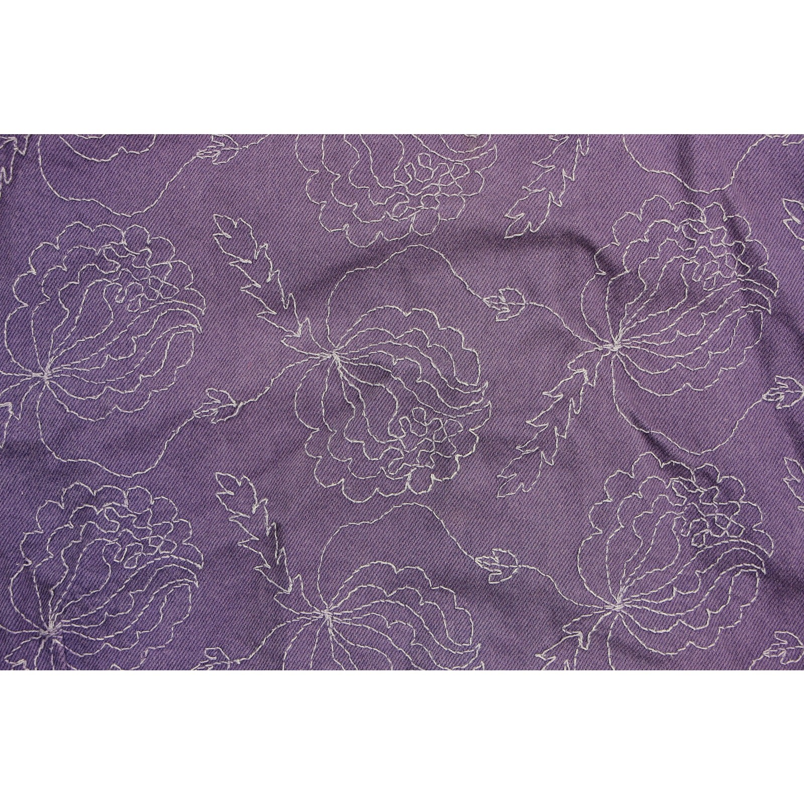 Vintage Italy Made All Over Embroidery Floral Purple Denim Jean Vest