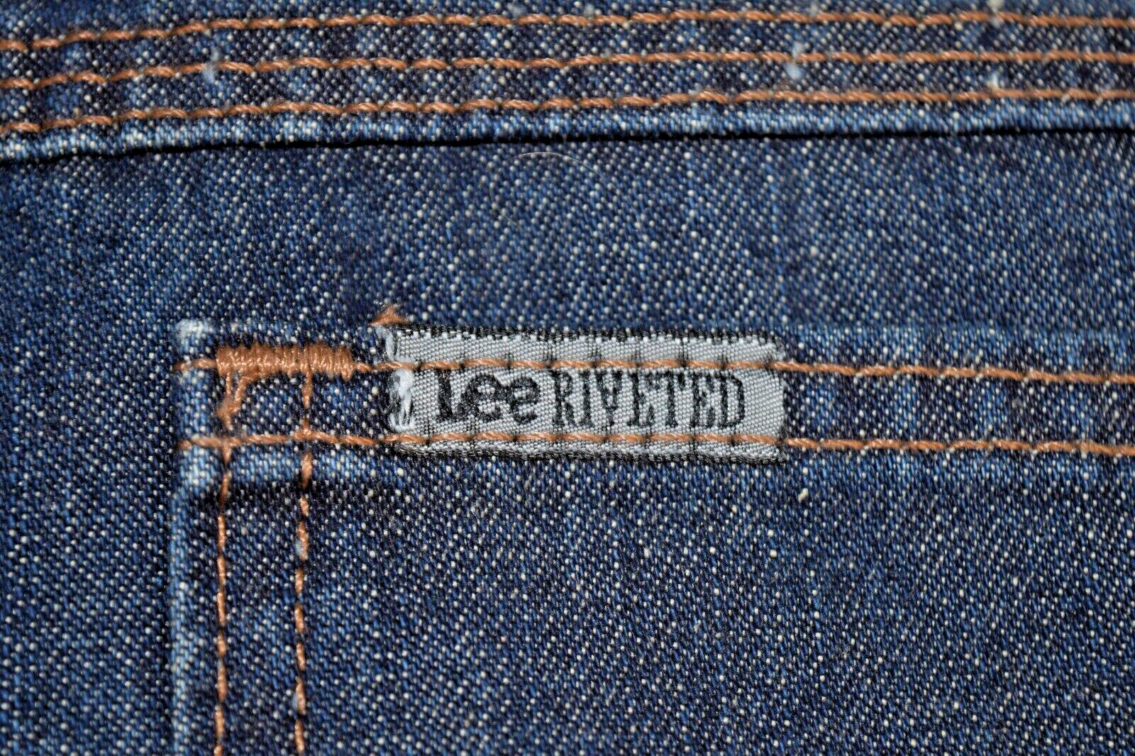 Vintage Jeans Lee Riveted W30 L28 90s Blue Painter Style Relaxed Fit Made USA