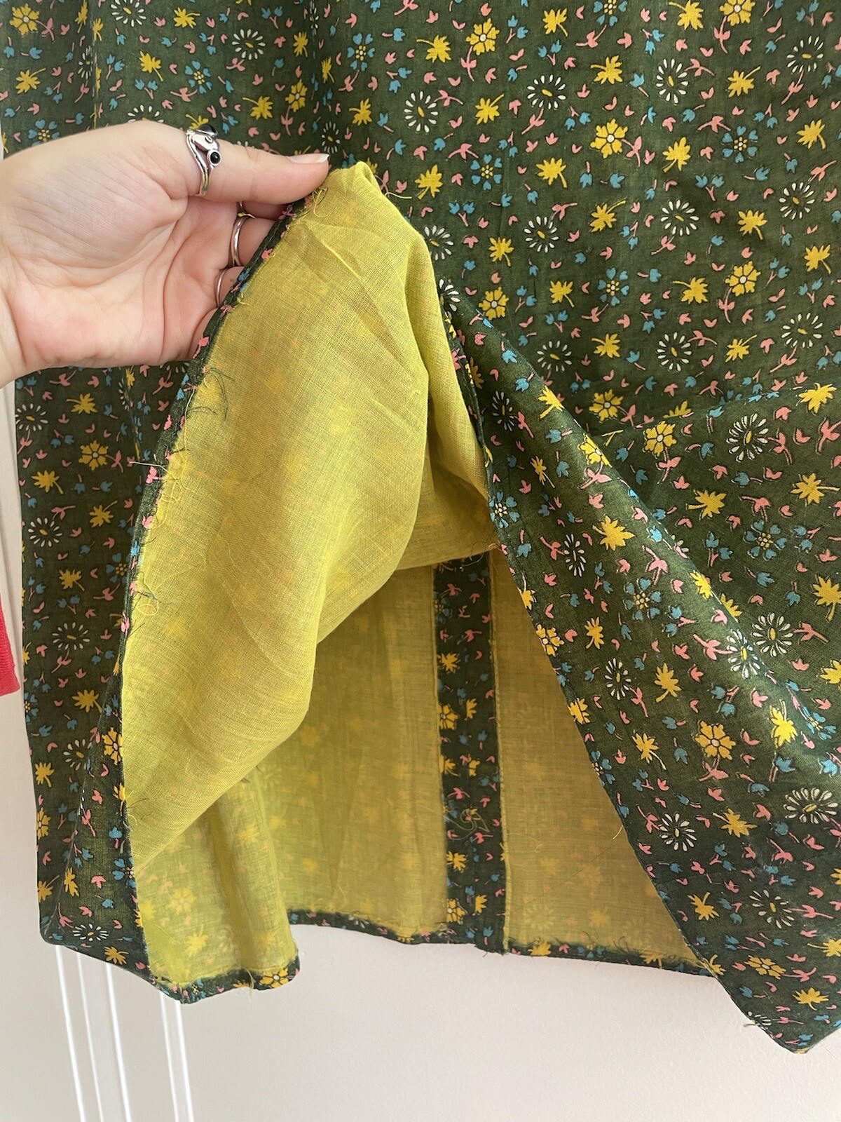 Vintage 60s “Century Of Boston” Wool Boho Groovy Printed Midi Skirt S/M