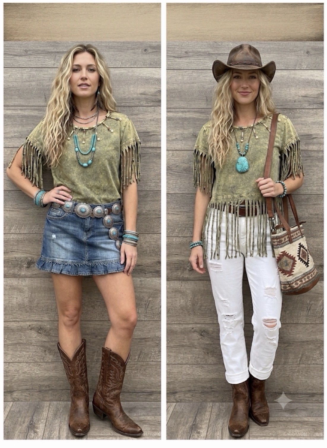 Archive Vtg 90s Nalanda Japan Acid Wash Fringe Beaded Top Native Western M L