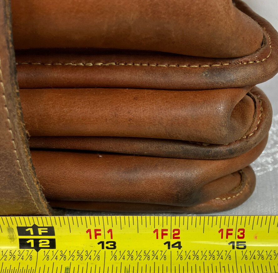 Vintage Custom Hide Vachetta Classic Book Bag Briefcase 3 Compartment 1945 Army