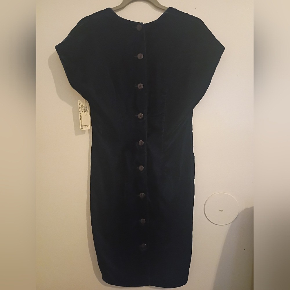 VTG Jessica Howard Elegant Navy Blue Velvet Dress Sz 4P