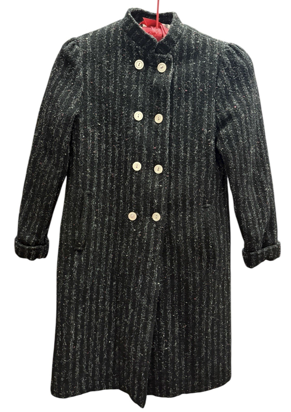 Vintage Shari Love Fashions Black Wool Blend Coat Women’s 10 Double Breasted USA