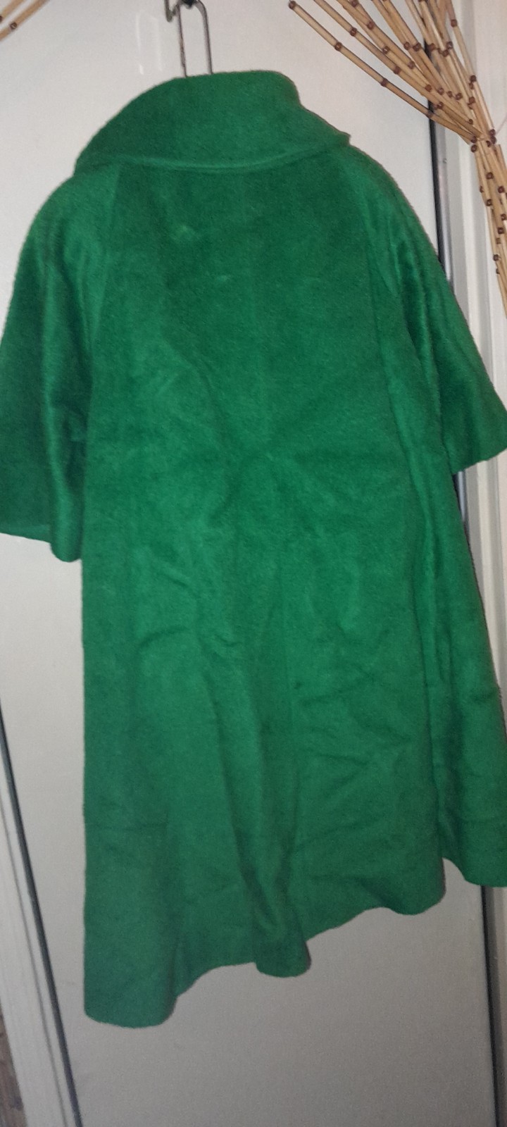 Vtg 50s 60s LILLI ANN Kelly Green Mohair Wool PARIS opera Swing Jacket Coat RARE