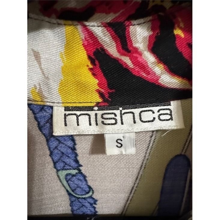 Vintage Mischa Vibrant Floral Button Down Tunic Long Sleeve Blouse Women’s Small