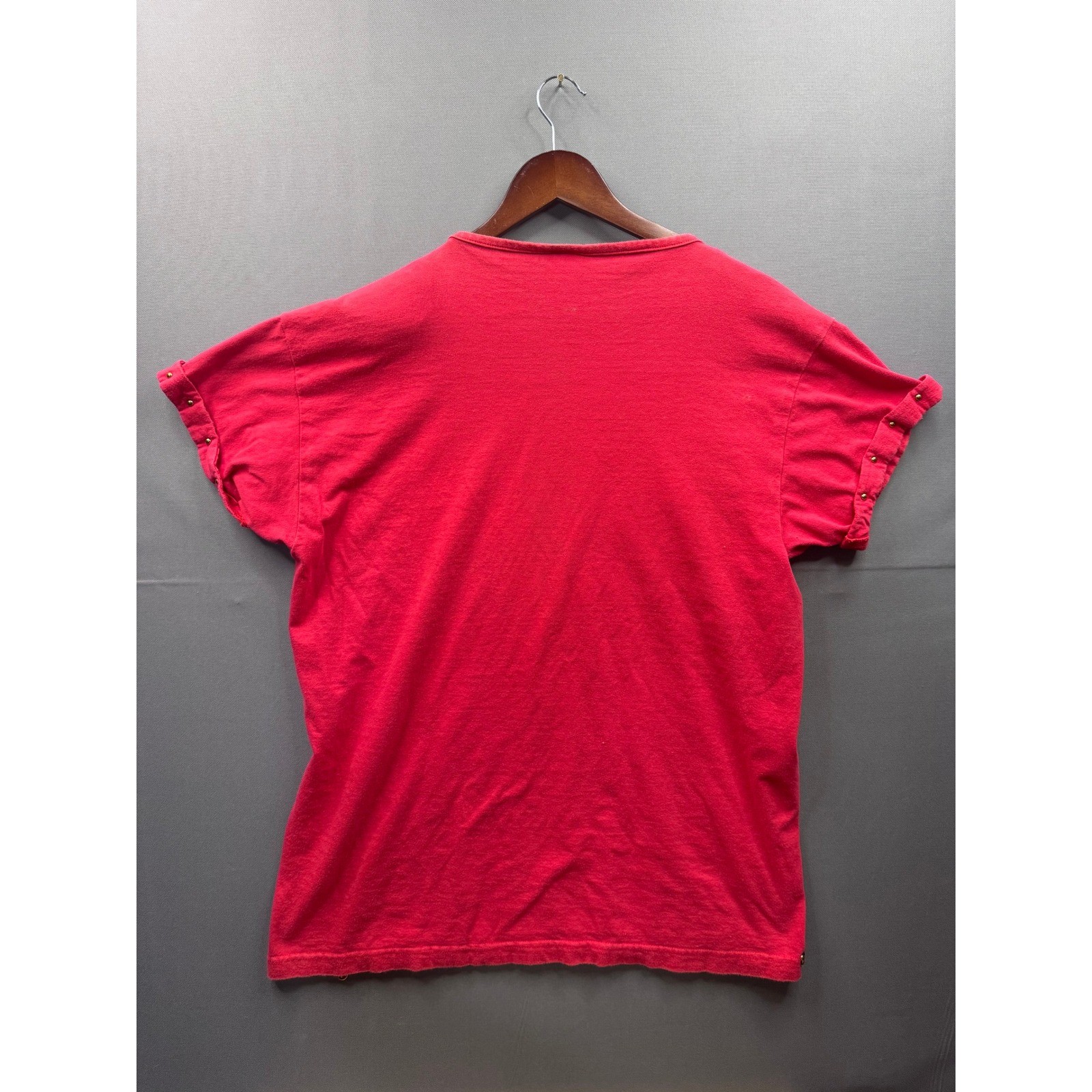 Fast Fashion of California Vintage Hot Pink Studded Charm Embellished Tee OS