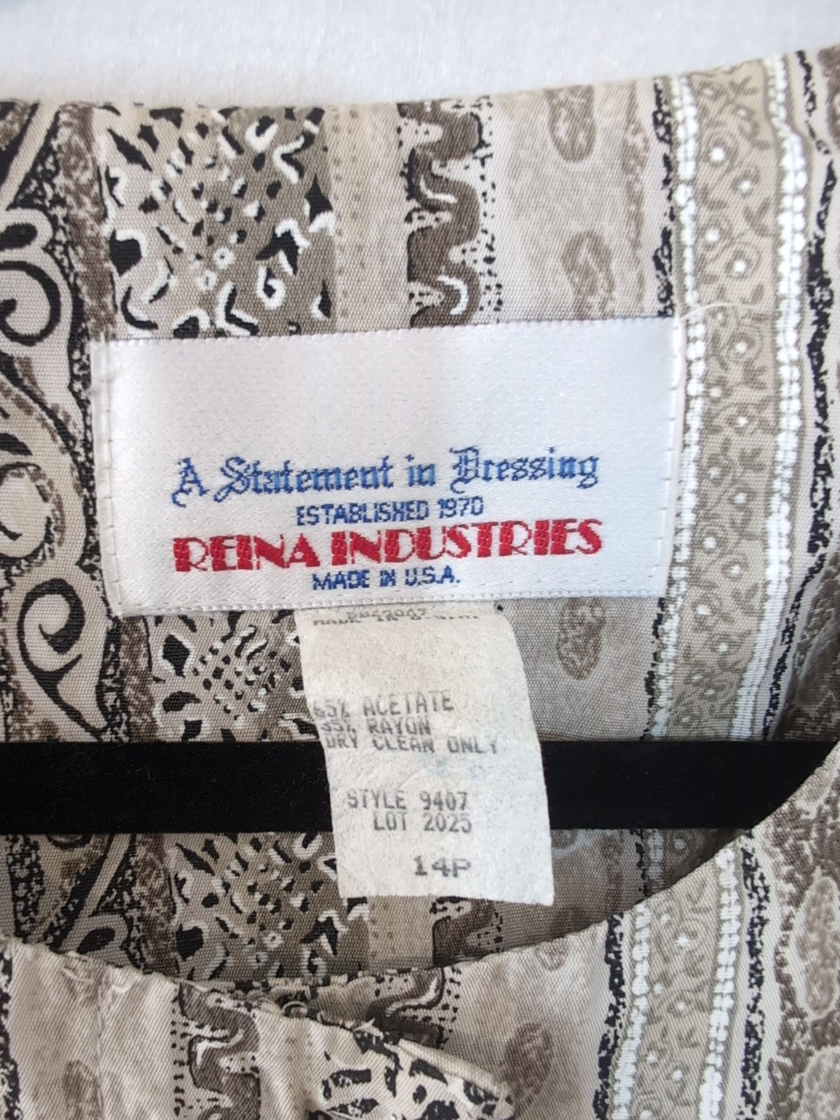 Vintage 80s Reina Industries 14P Button Up Striped S/S Shirt
