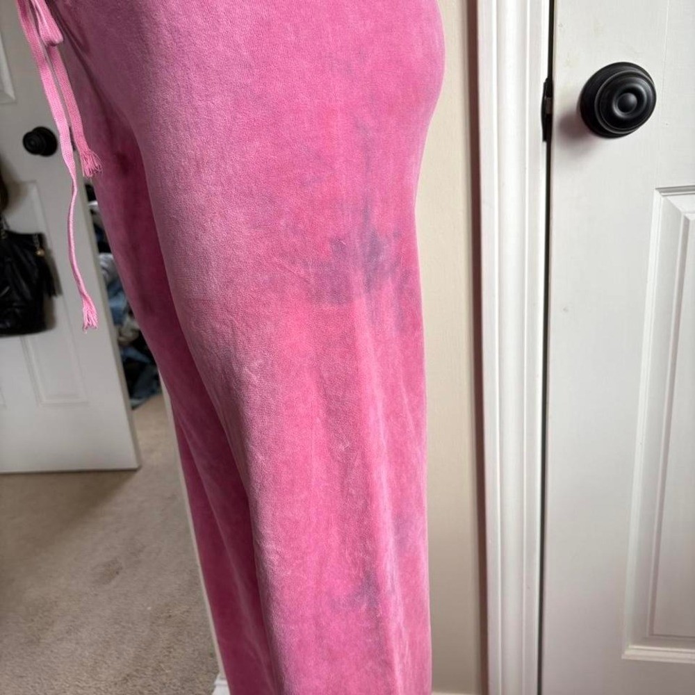 Y2k vintage OG juicy couture pink terrycloth low rise track sweatpants