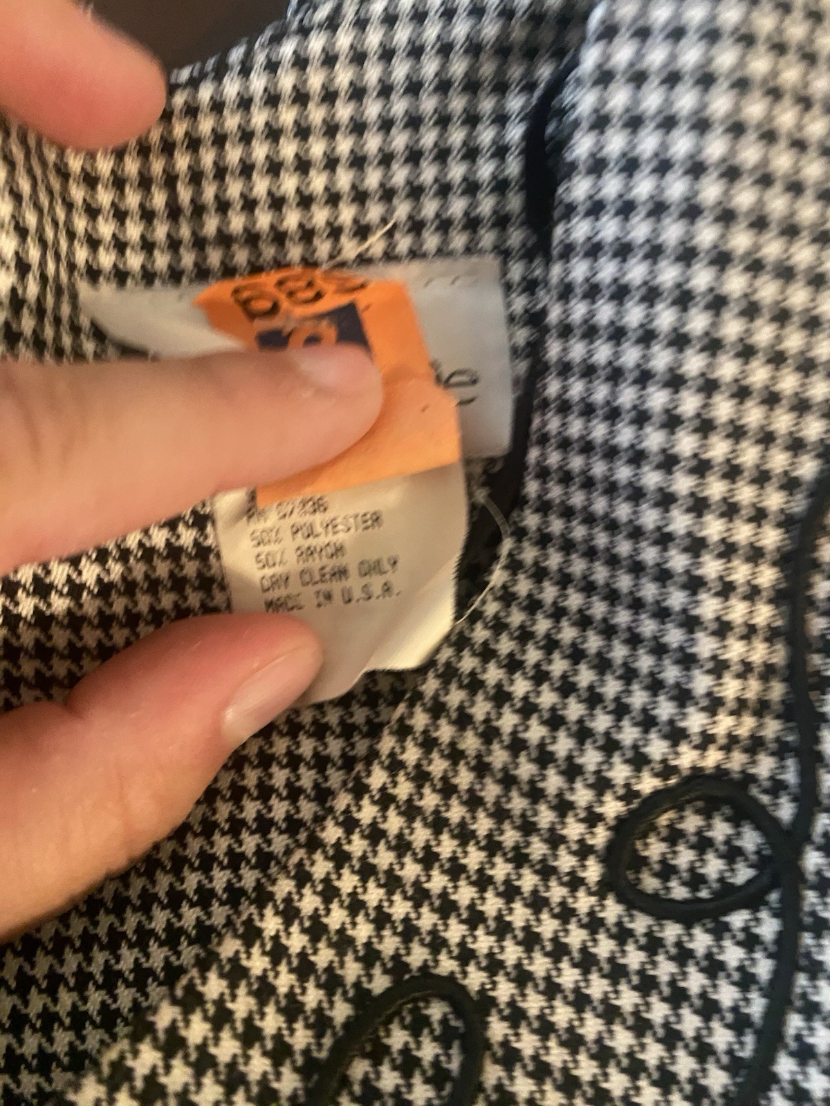 Vintage 90s Black And White Houndstooth Mini Dress. Size 5