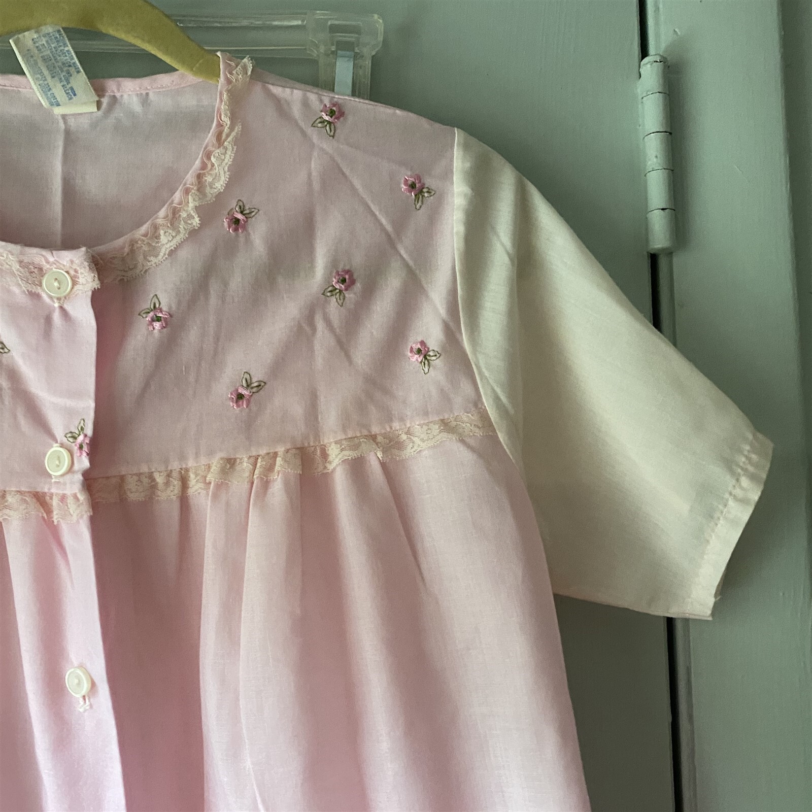Vintage Katz Pajamas Womens Pink Cotton Blend PJ’s Ruffle 2 Piece