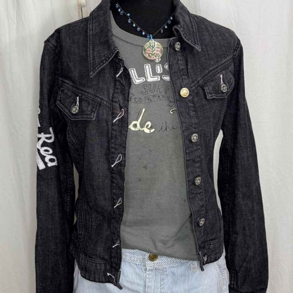 Vintage Y2K Ecko Red Black Embroidered Denim Jacket -M