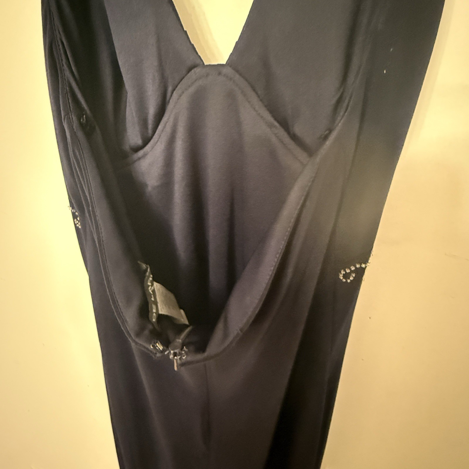Vintage De Laru Beaded Evening Gown Prom Dress Halter Black Women’s 7/8