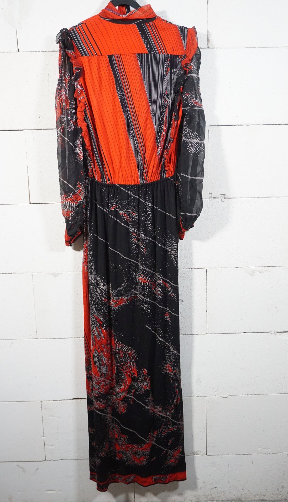 Leonard Fashion Paris 100% Silk Evening Dress Nab Saturne Waist 3 (38-40)