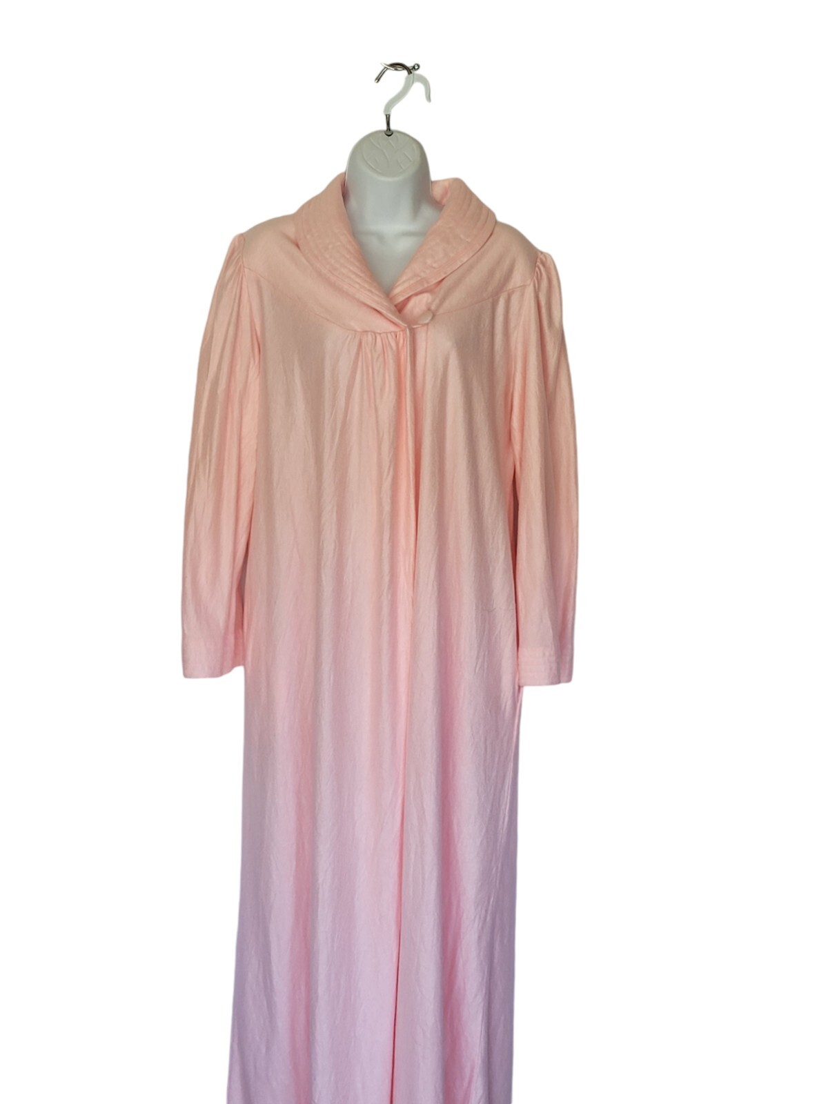 Vandemere House Robe Womens Sz Large Vintage 70s Pink Half Zip Long Sleeve