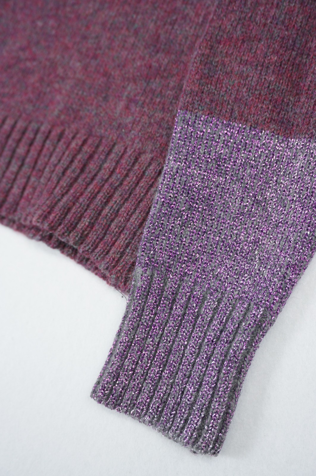 (S) DRIES VAN NOTEN Late 90s Wool Blend Metallic Cuff Knit Jumper