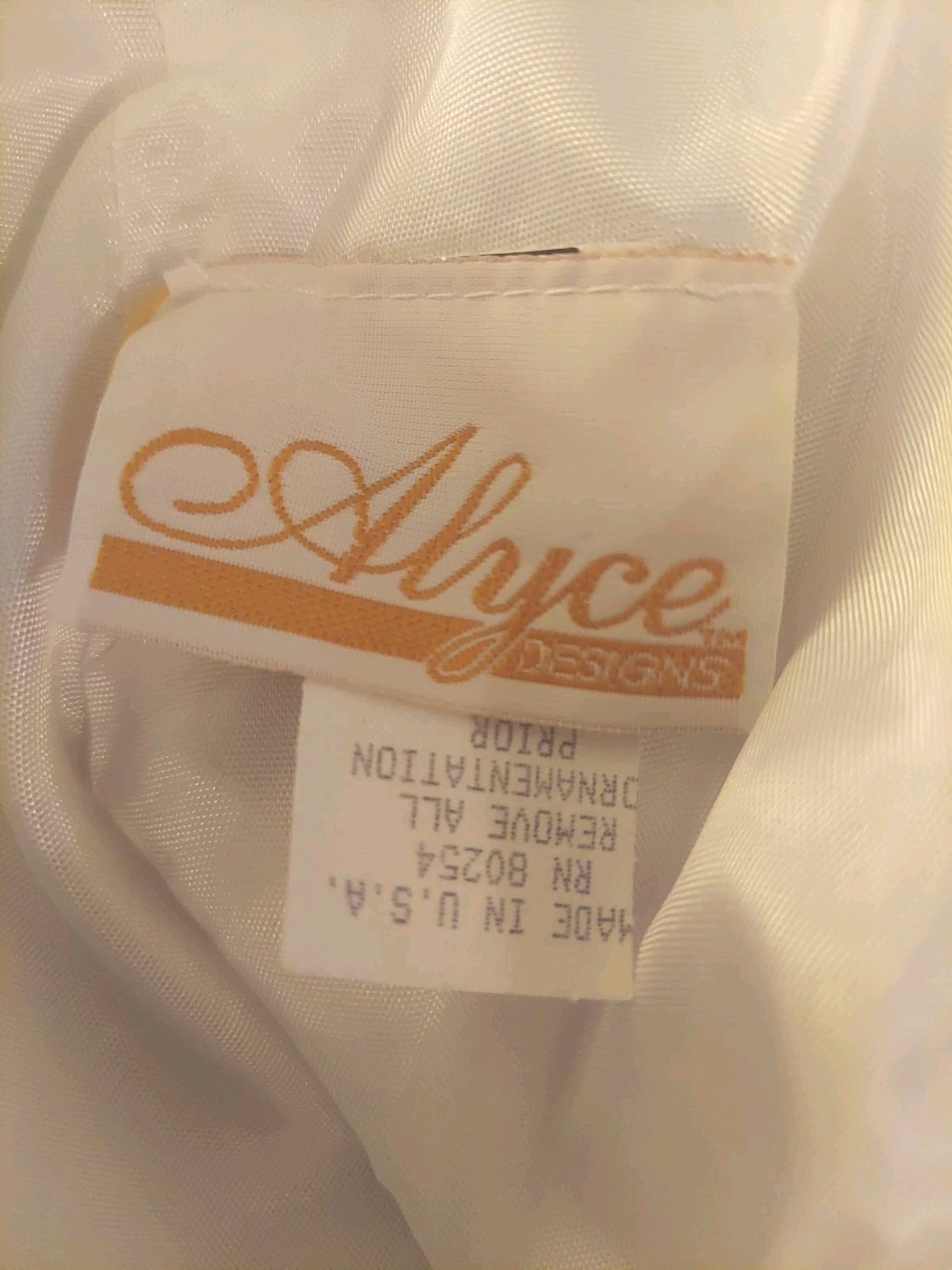 Vtg Alyce Designs Strapless Two Piece Dress Skirt Set Women’s M White Satin