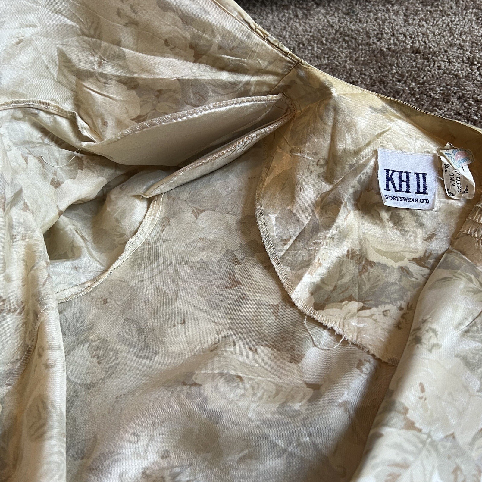 Vintage Silk Satin KH II Victorian 80s Floral Asian Evening Cardigan Jacket Sz14