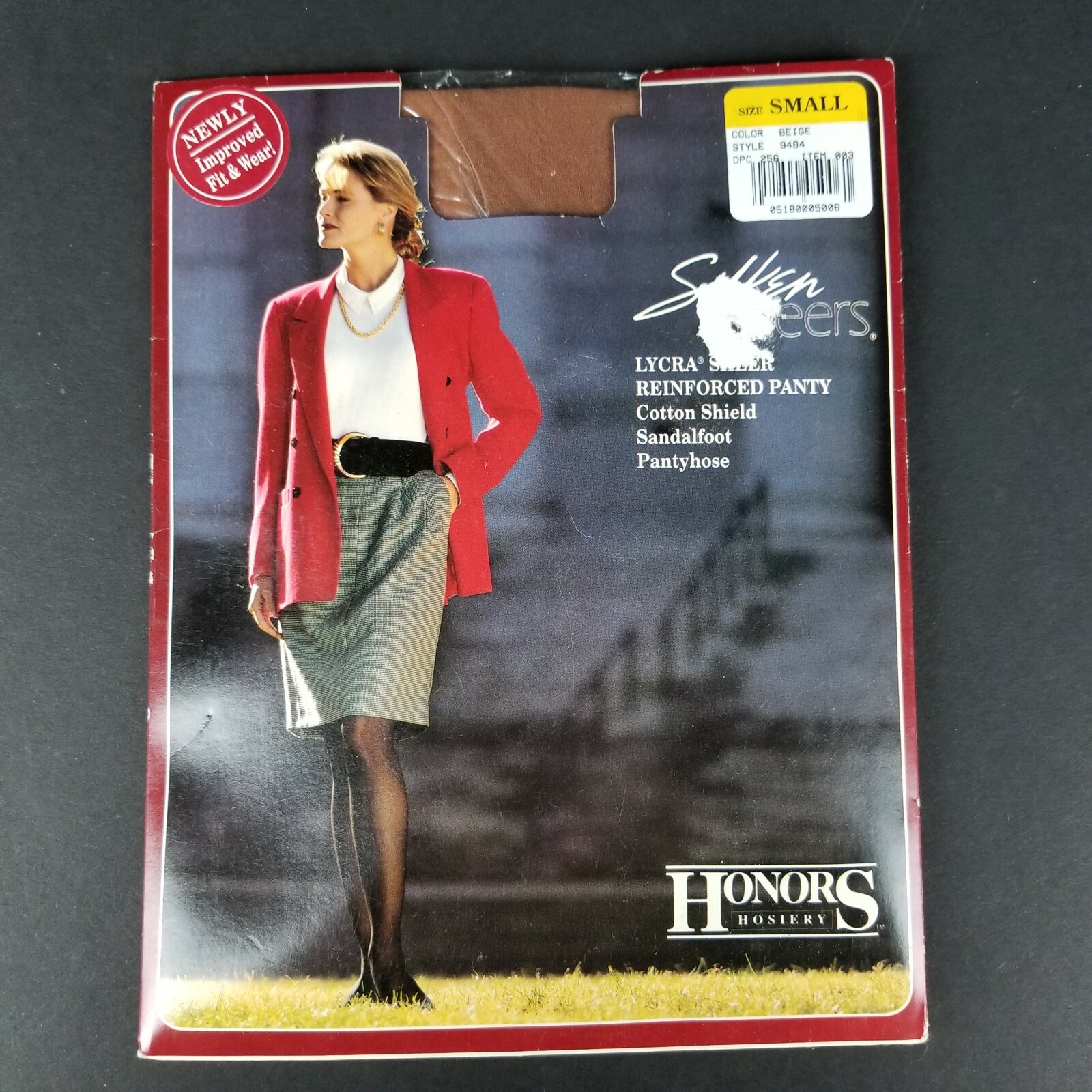 Honors Hosiery Pantyhose Size S Beige Sandalfoot Lycra Spandex Memory Vintage