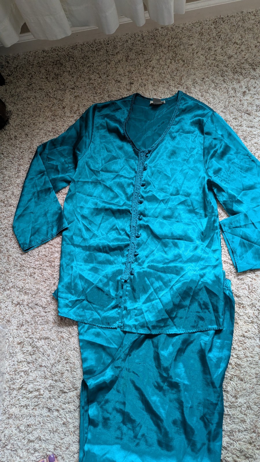 Vintage INNER MOST Y2K Green Satin Pajama Set Size S 6/8