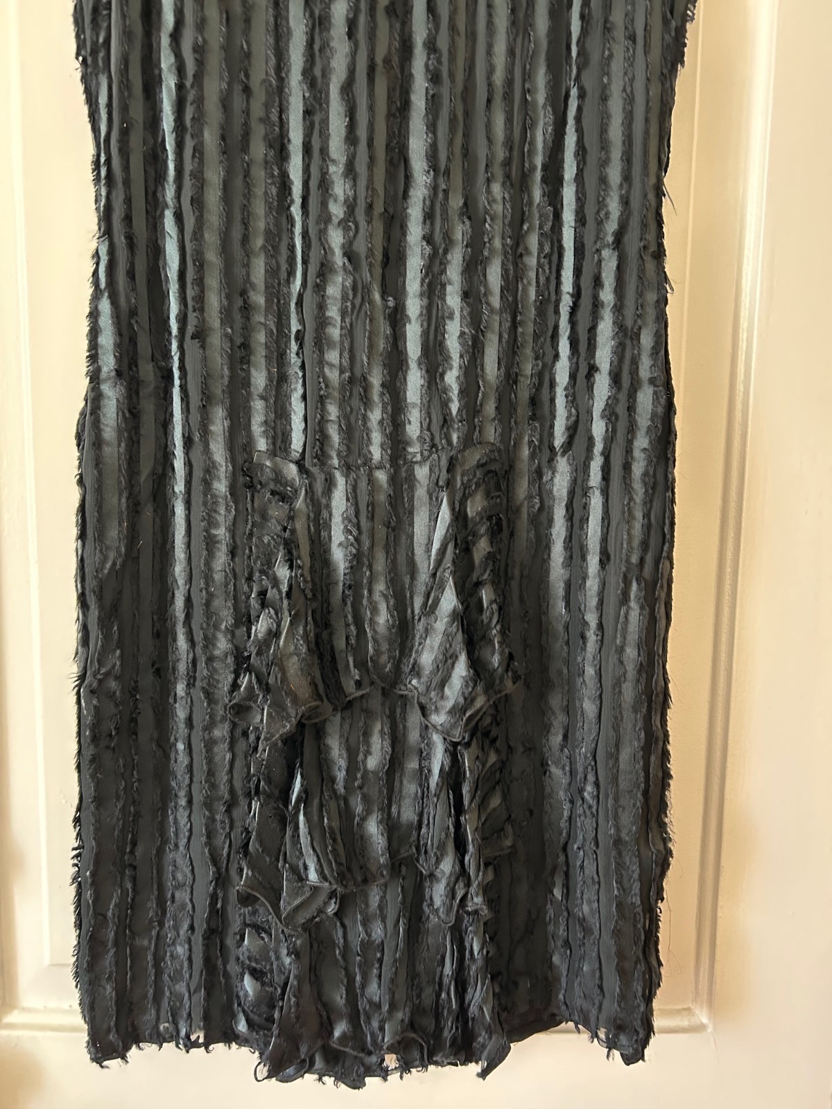 Holly Harp Black Textured Chiffon Dress Sz. S Vintage