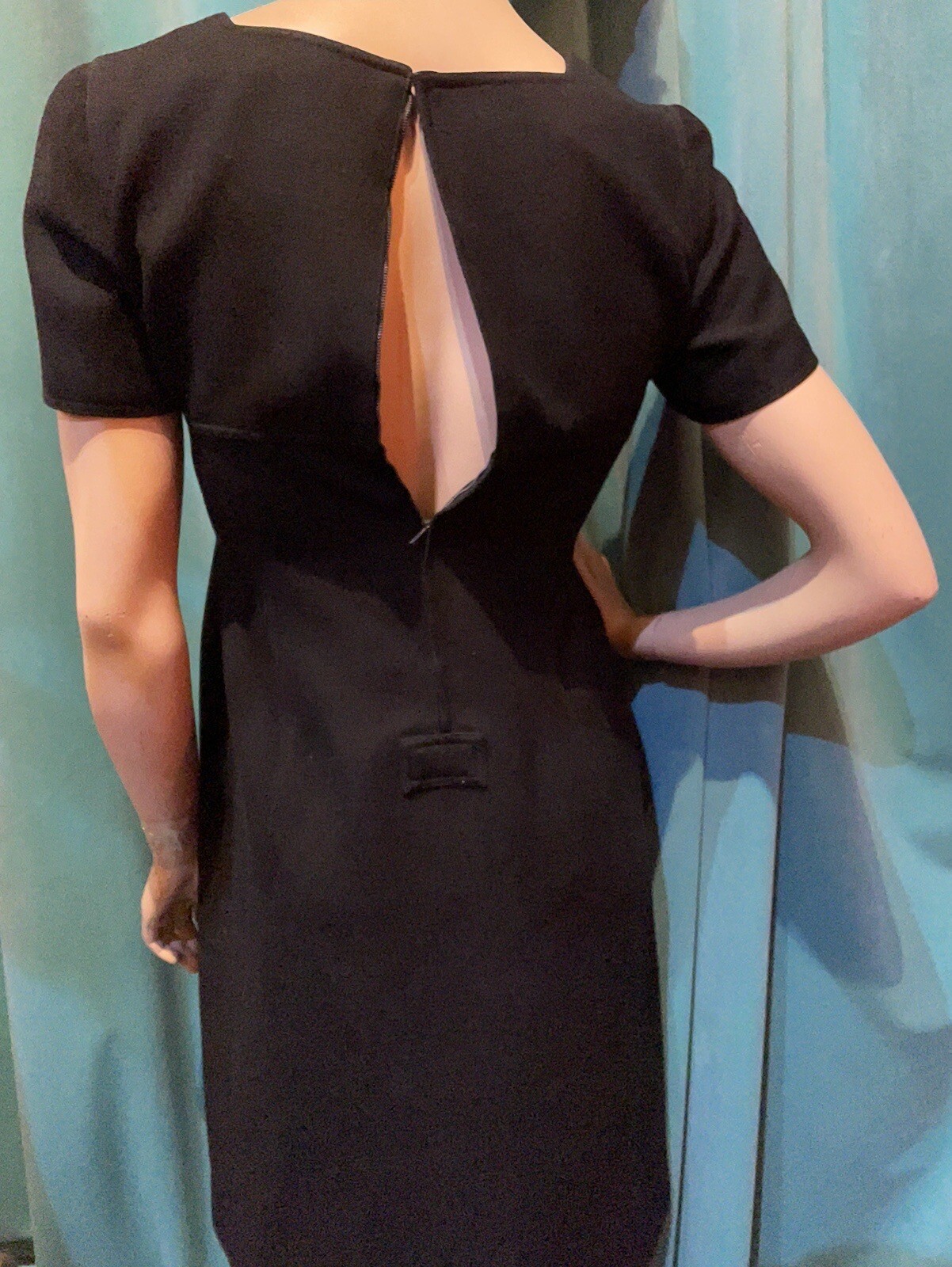 Vintage 60s Courreges Paris Black Wool Dress Mod Space Age Archival Cardin Style