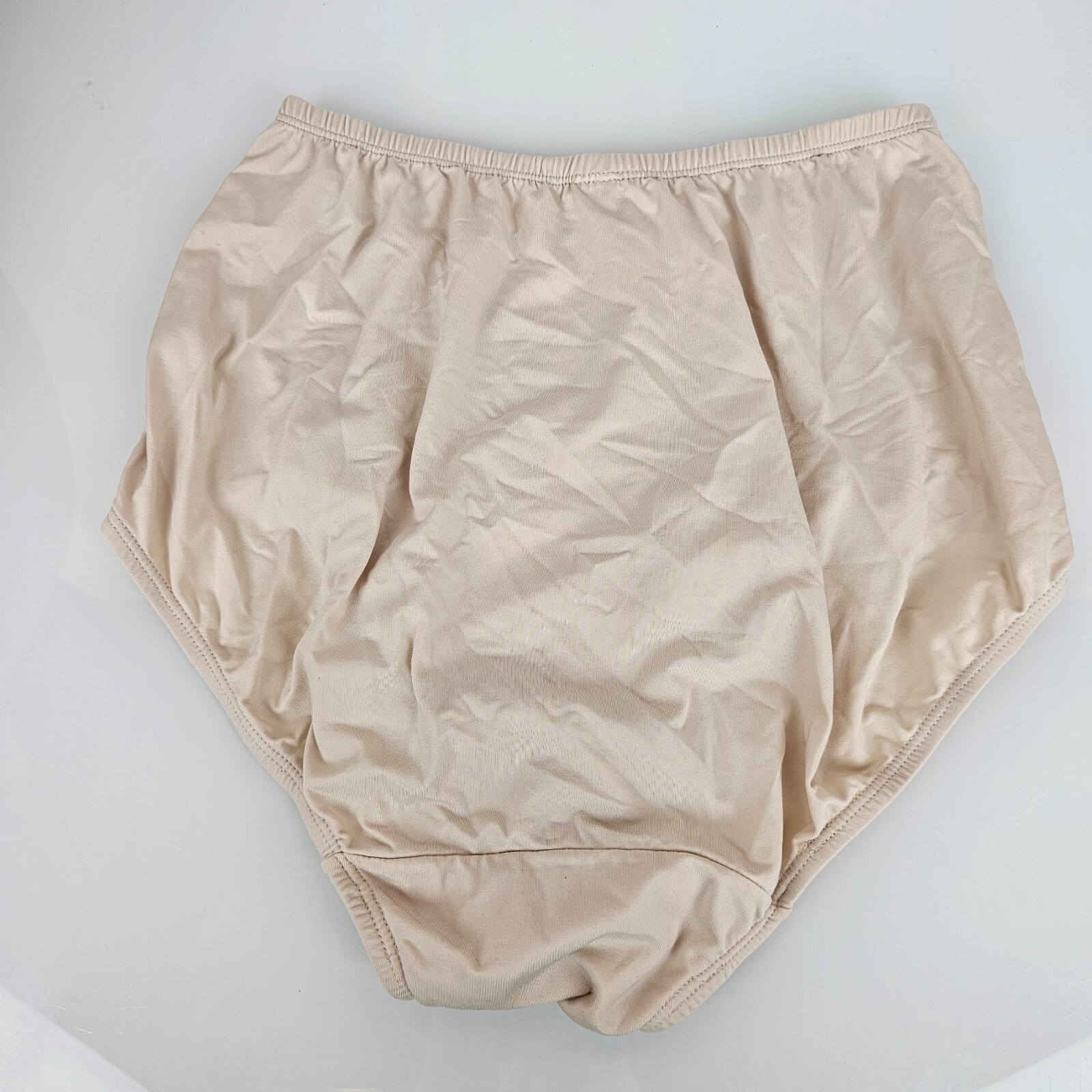 Tan Taupe Granny Panties Stretchy Microfiber High Waisted Briefs 7 L