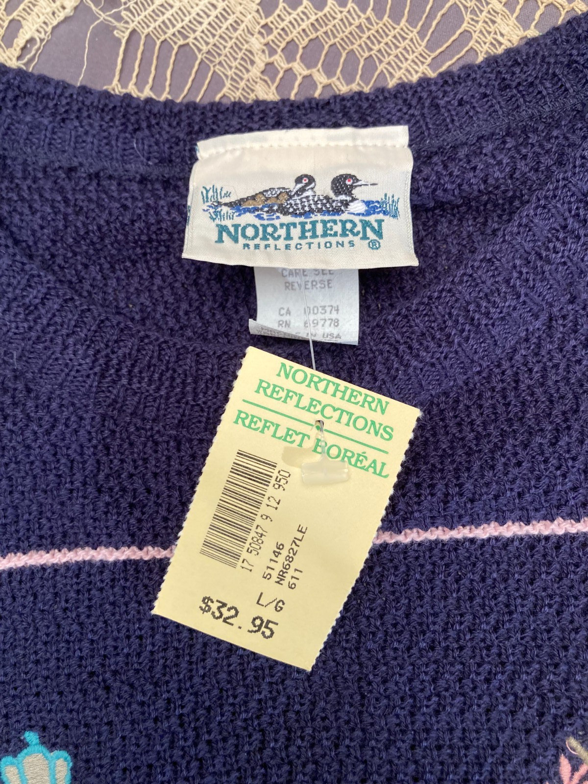 Vintage Golf Sweater Size Large 80s Ladies Retro Old Money Preppy Grandma 1980s